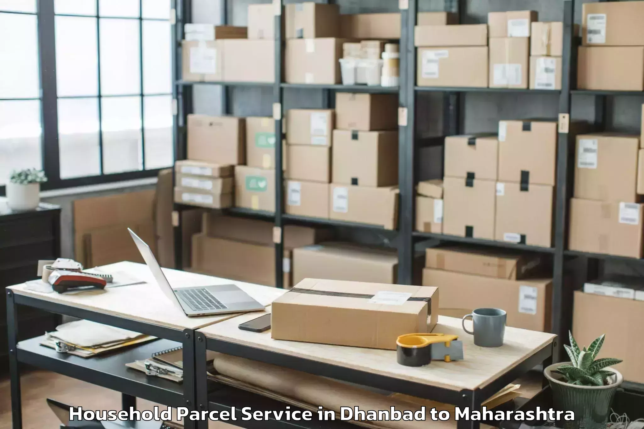 Top Dhanbad to Airoli Household Parcel Available